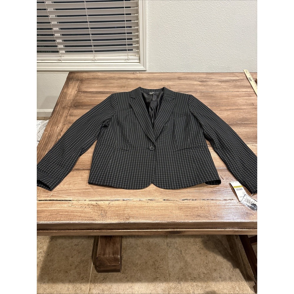 Nine West Blazer Suit Jacket Womens Size 14 Black Polyester Formal Workplace